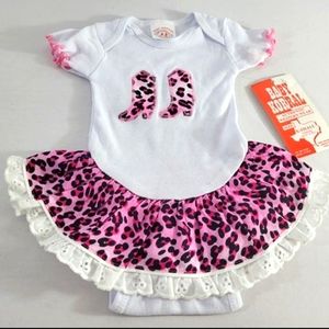 Baby Korral Pink Camo Western Snap One Piece NOS